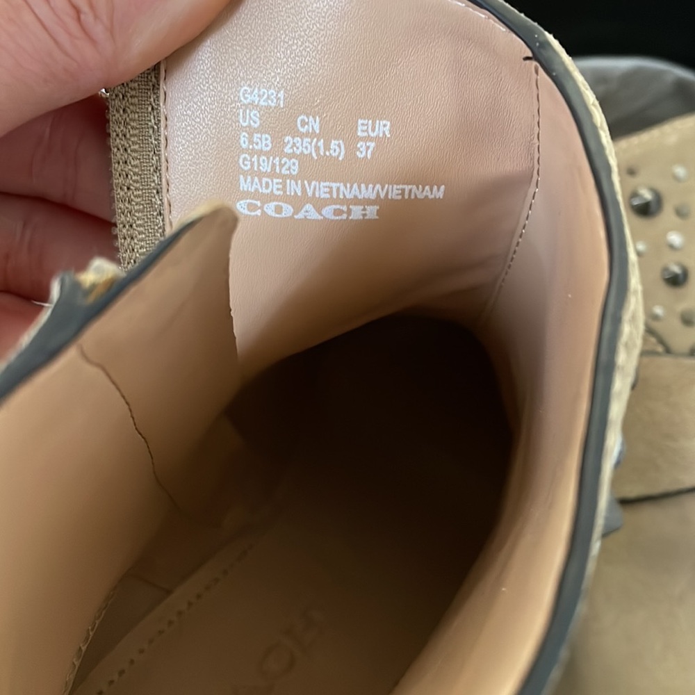 Coach Women Pia Stud West Boots in cream color - Picture 3 of 13